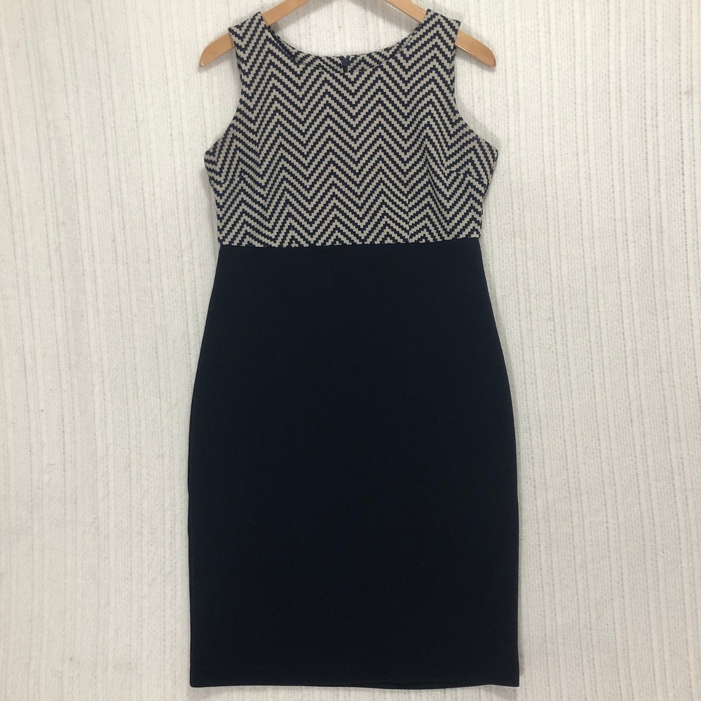 Danny & Nicole Sheath Dress Chevron Sleeveless‎ Career Party Dress 10P